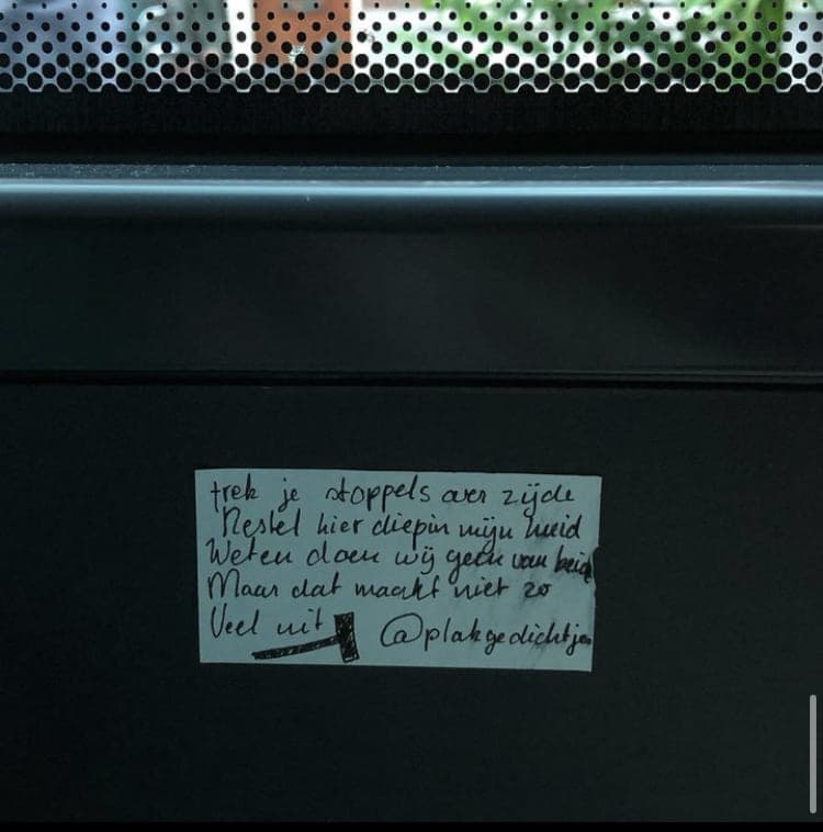 poem stuck on a  bus